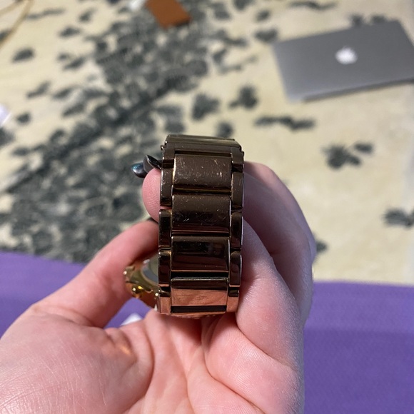 Michael Kors 5450 Rose Gold Crystal Chronograph Womens Wrist Watch - Picture 5 of 9